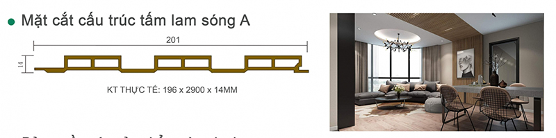 Tấm ốp tường lam 3 sóng IBT Wall IB001A